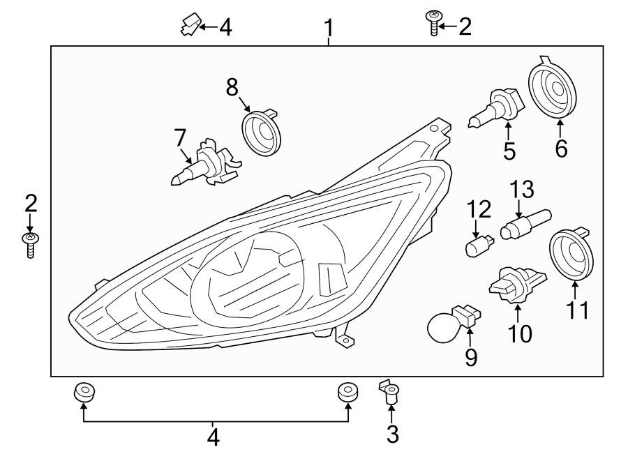 2016 Ford Focus St Headlight Bulb Size