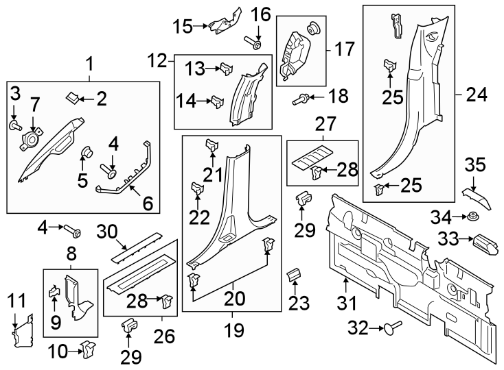 ML3Z1503598CE - Ford Pillar. WINDSHIELD. Trim. MOULDING. CREW CAB ...