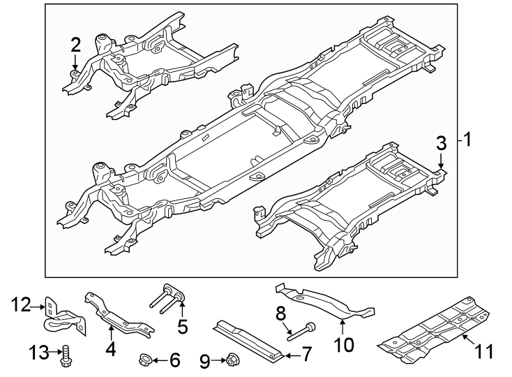 1985 Ford Bronco Ii Frame Assembly Frame Rail Front Frame Jc3z5019b